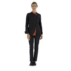 VESTE CUISINE SAFFRON NOIR/ROUGE